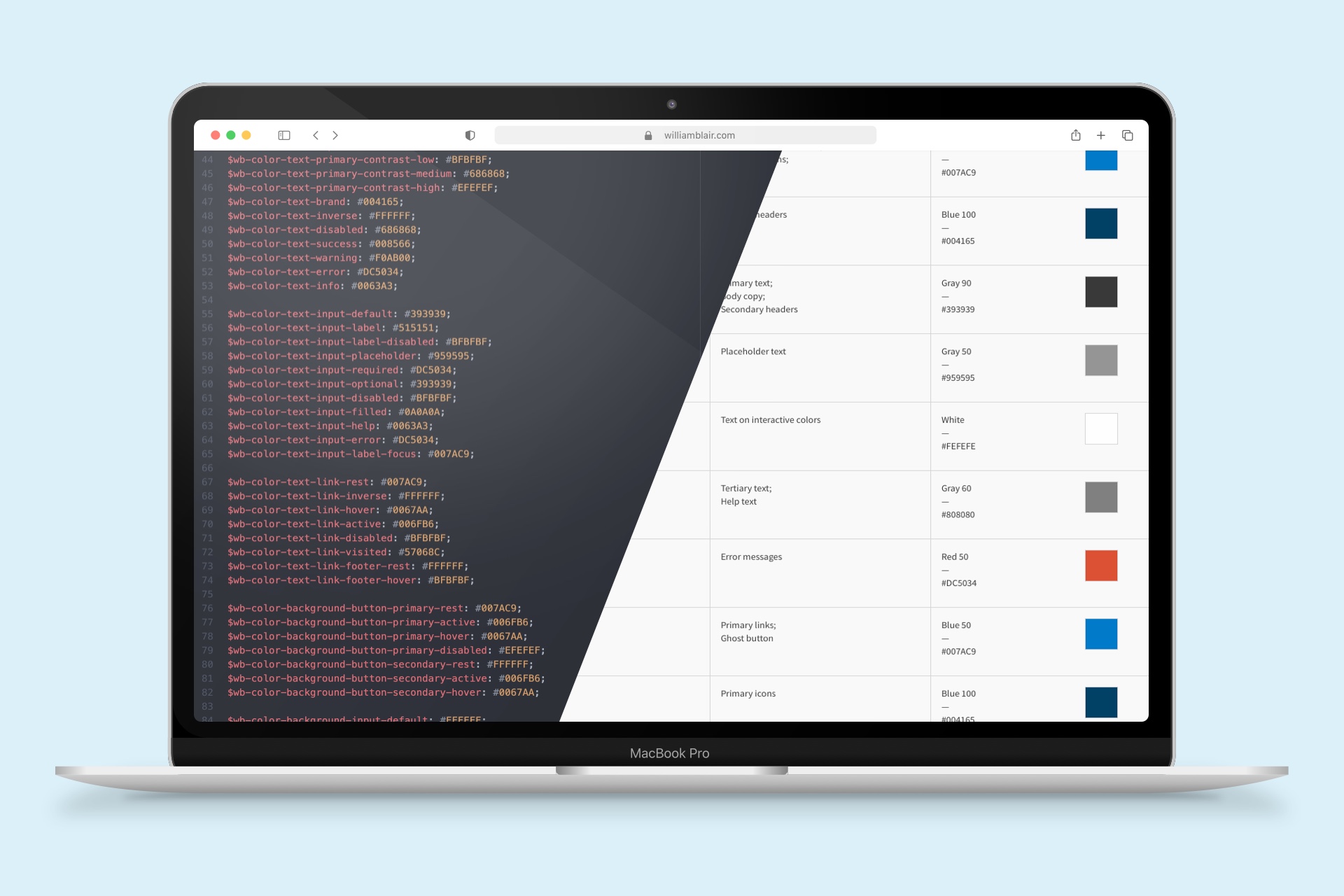 a split image of the design system and design tokens